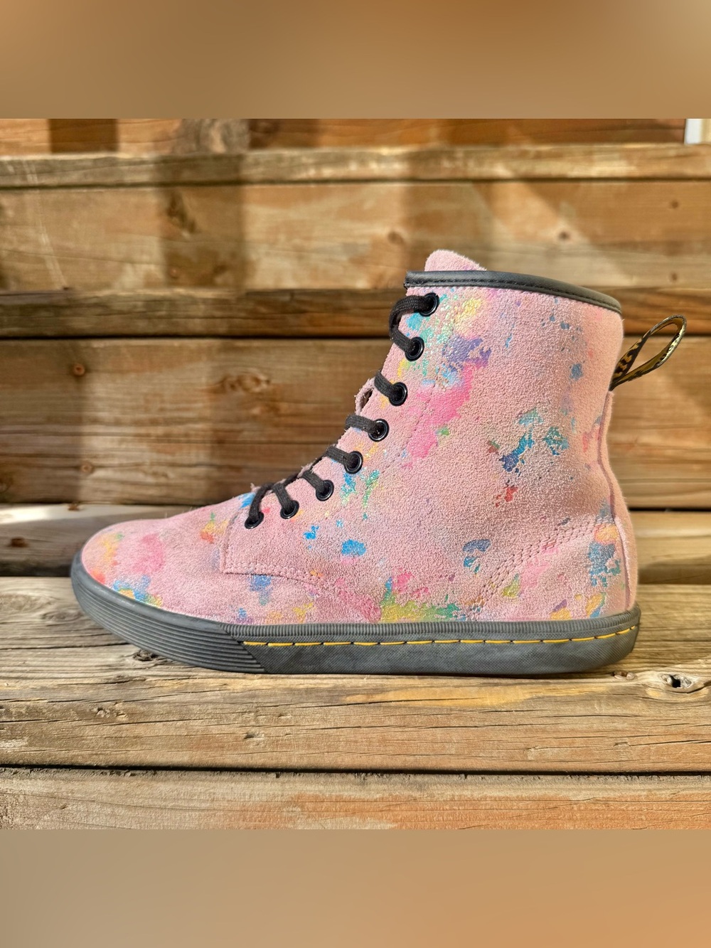 Dr. Martens Sheridan Confetti Pink Suede Boots | Women’s 7